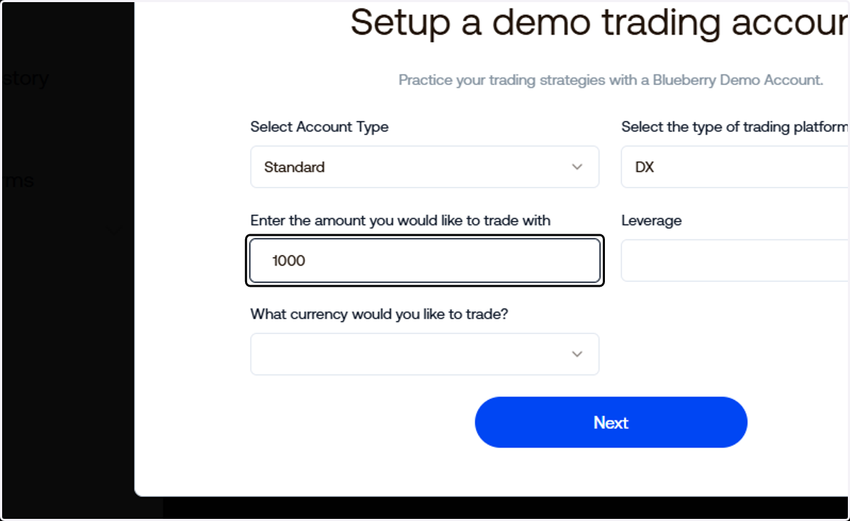 Enter the amount you'd like to start with