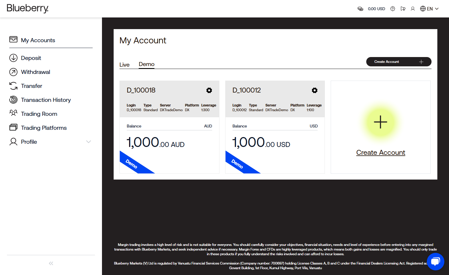 That's it! You have created your demo DX Trade account.