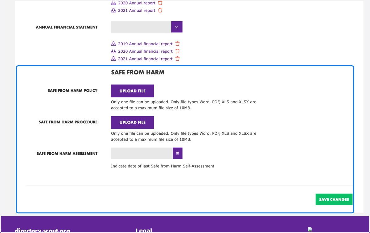 Navigate to the "Safe from Harm" section