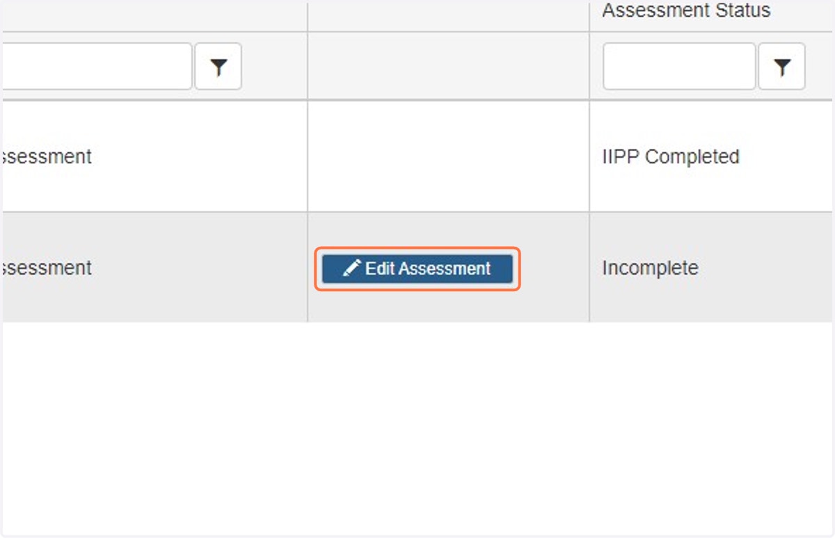 Find the IIPP/EAP assessment you wish to fill out and click on "Edit Assessment" button.