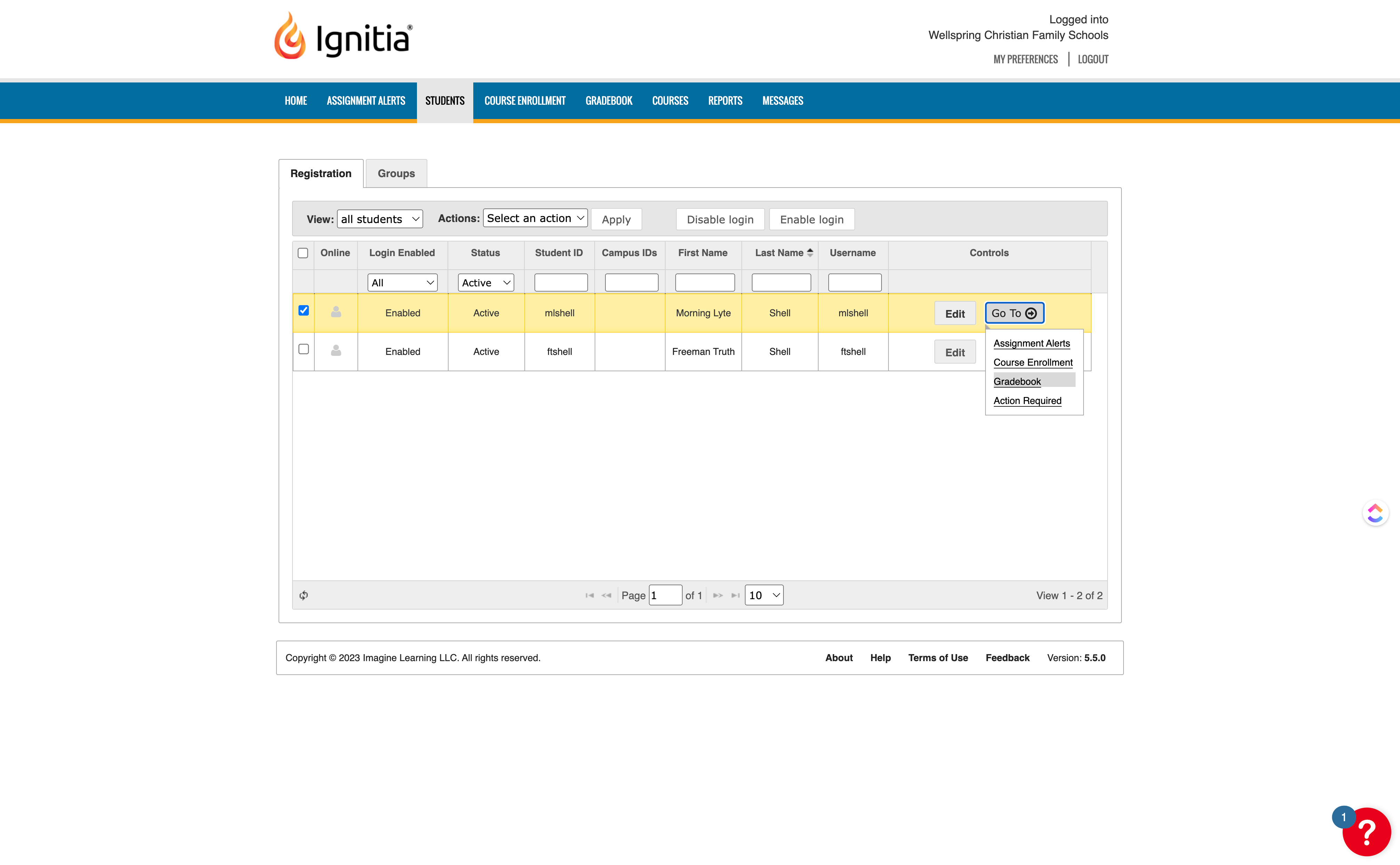 Select Gradebook
