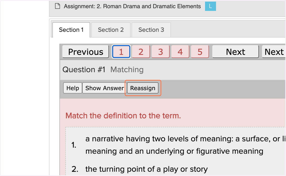 Click on 'Reassign'