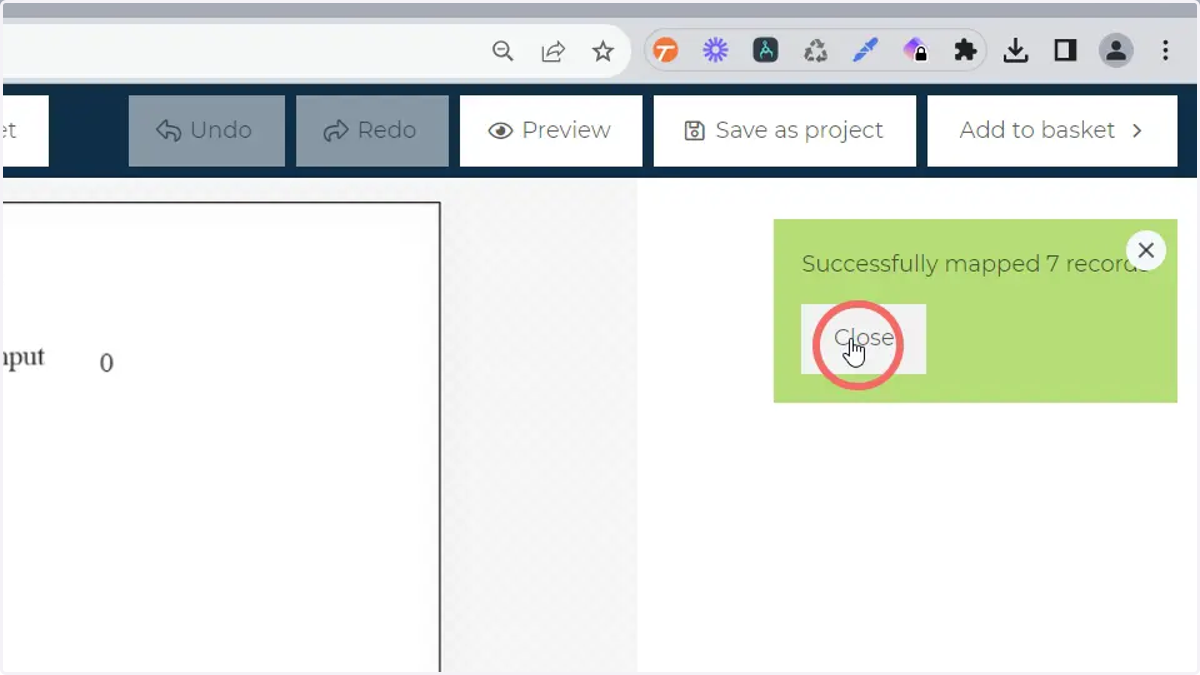 A message box will display the result of your upload