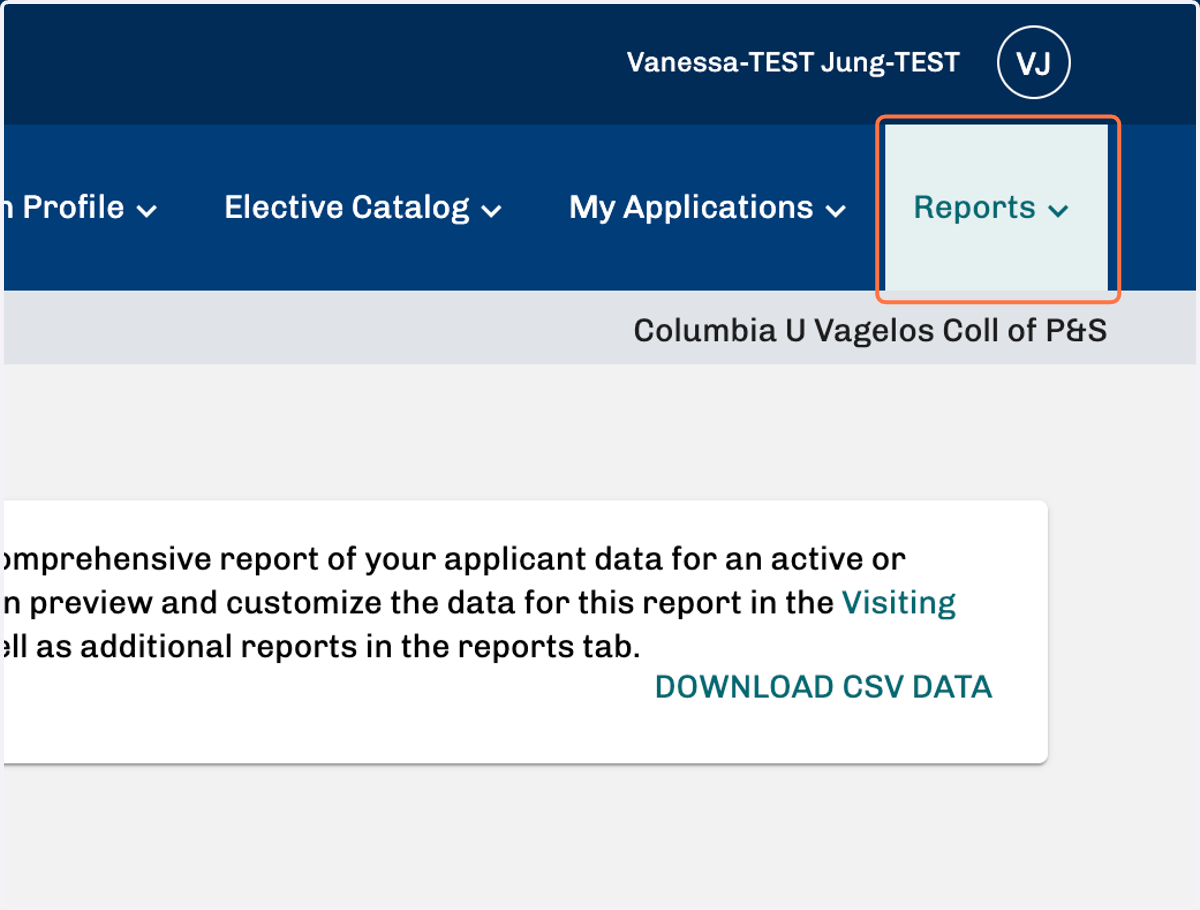 Click on Reports