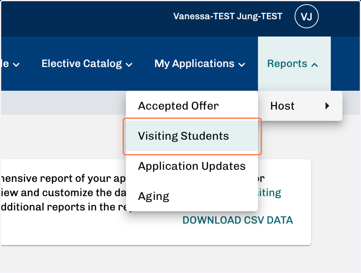 Click on Visiting Students