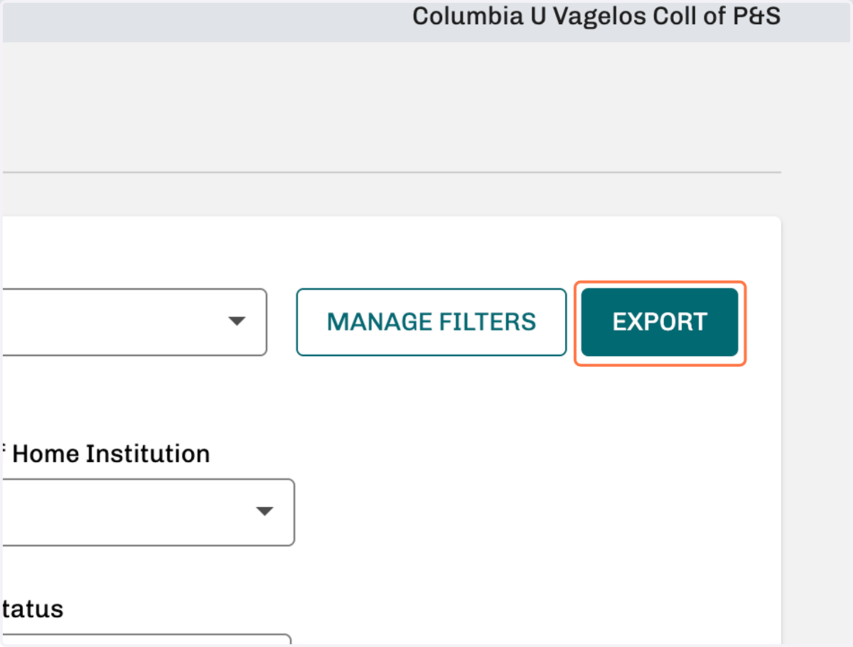 Click on EXPORT