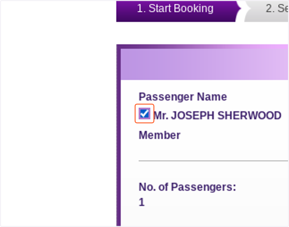 Check Mr. JOSEPH SHERWOOD