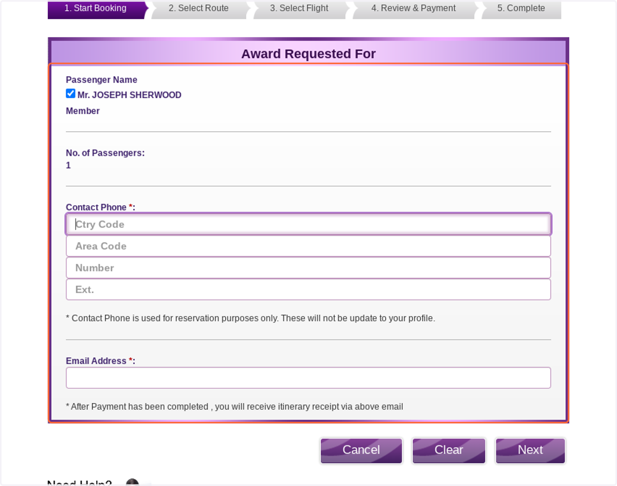Click on Passenger Name…