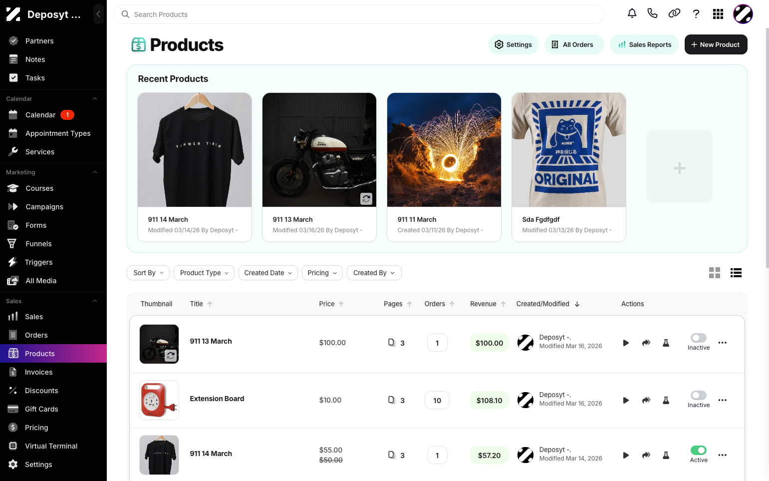Step 2: You will then be navigated to the Products tab. 