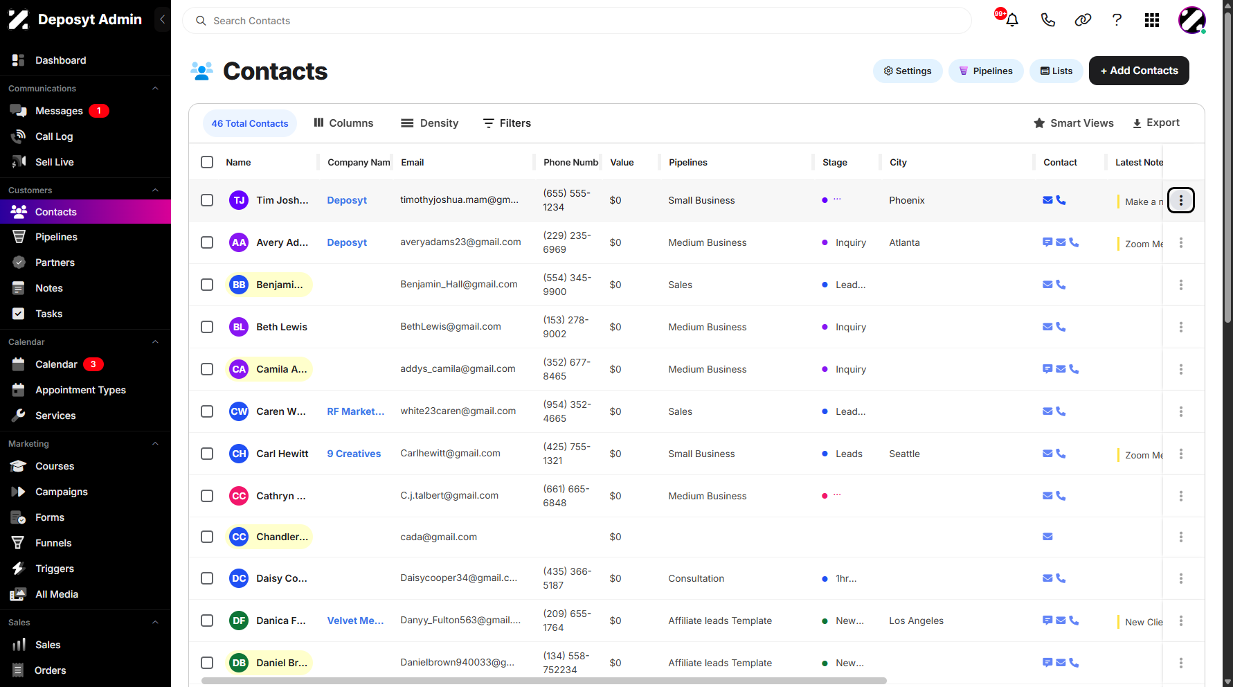 Step 3: Select a contact and click on the three-dots menu.