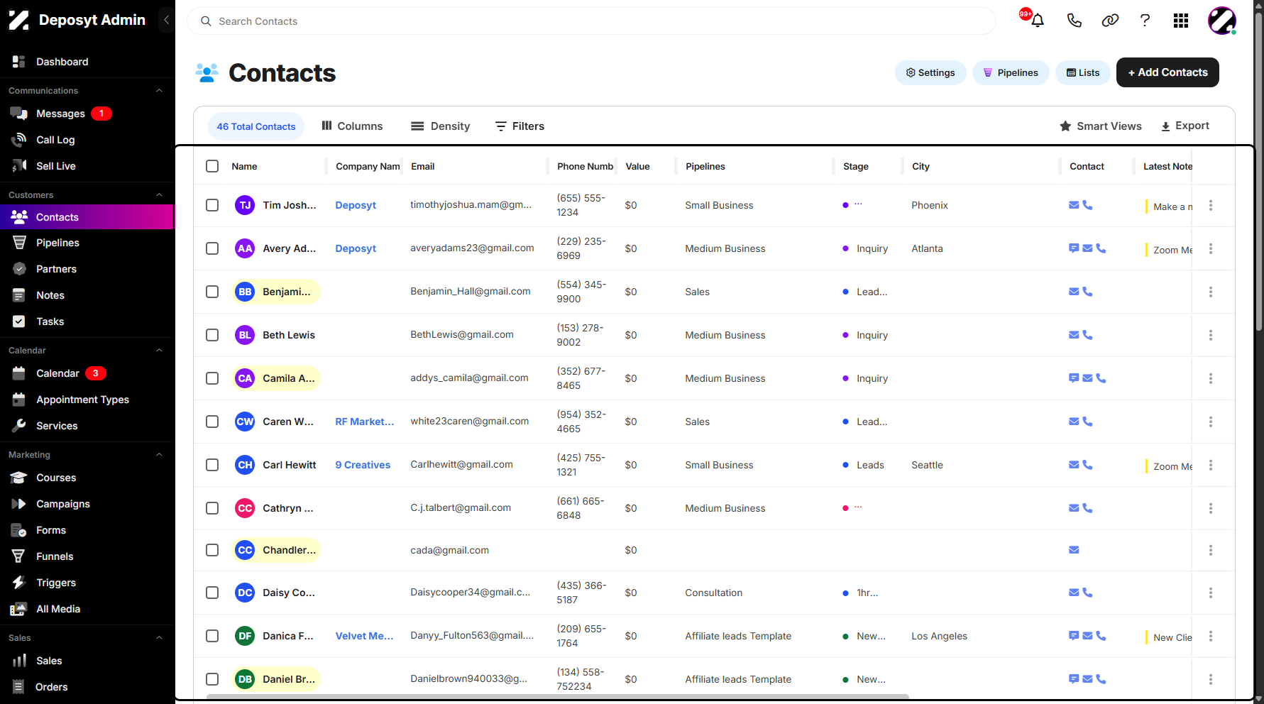 Step 2: You will be navigated to the Contacts.