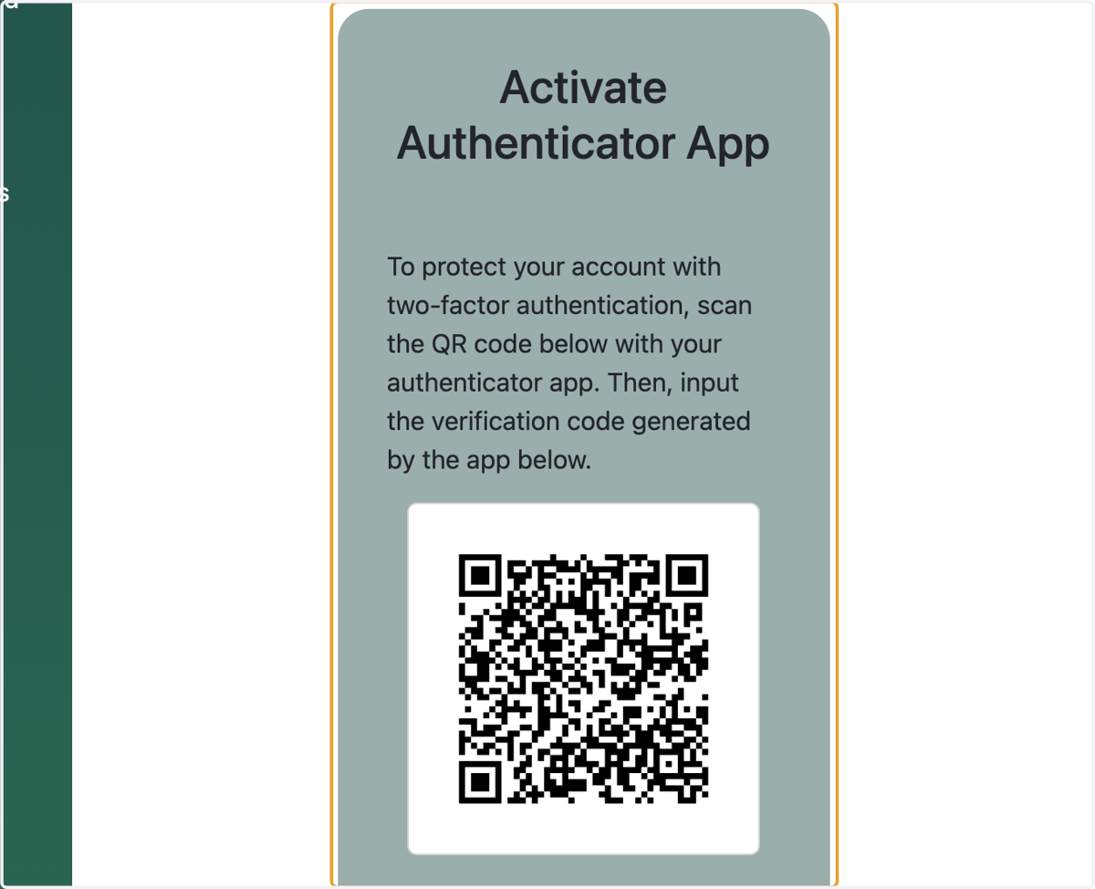 Scan the QR code with your Authenticator App