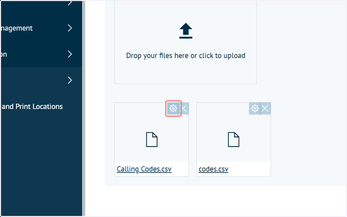 Click on Calling Codes.csv