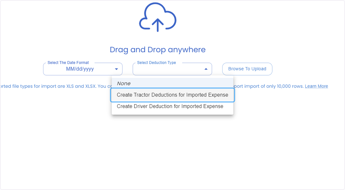 Select deduction type
