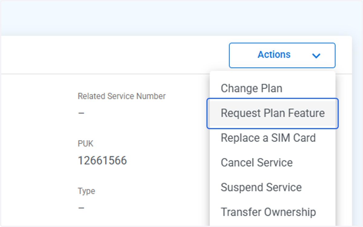 Click on Request Plan Feature