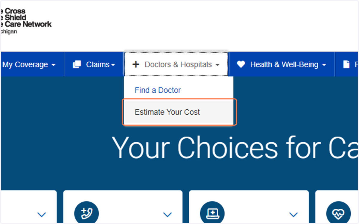 Click on Estimate Your Cost