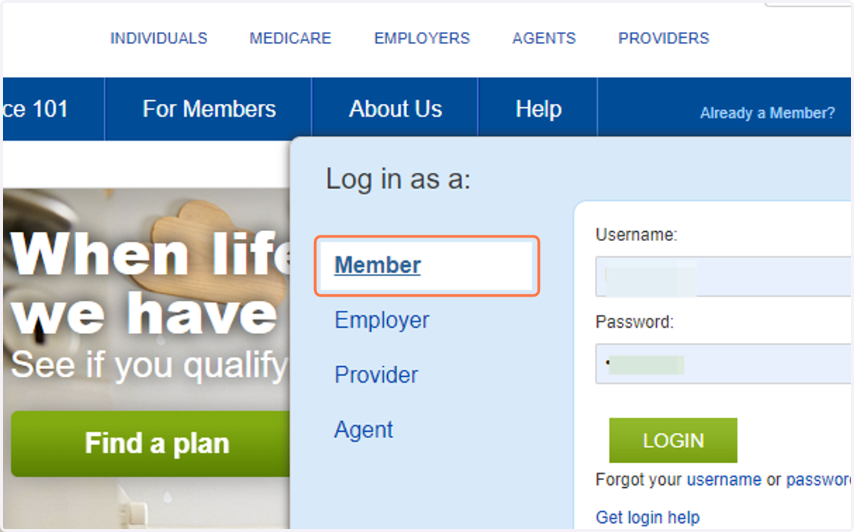 Click on Member