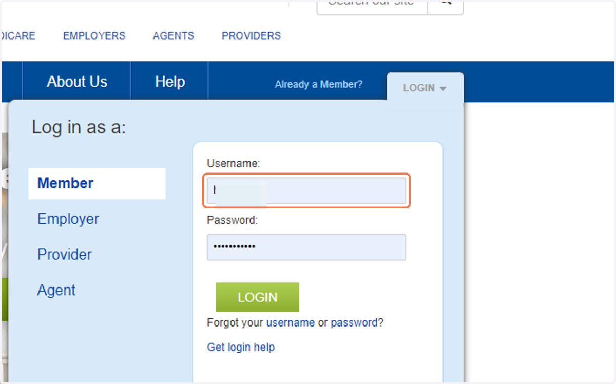 Type username