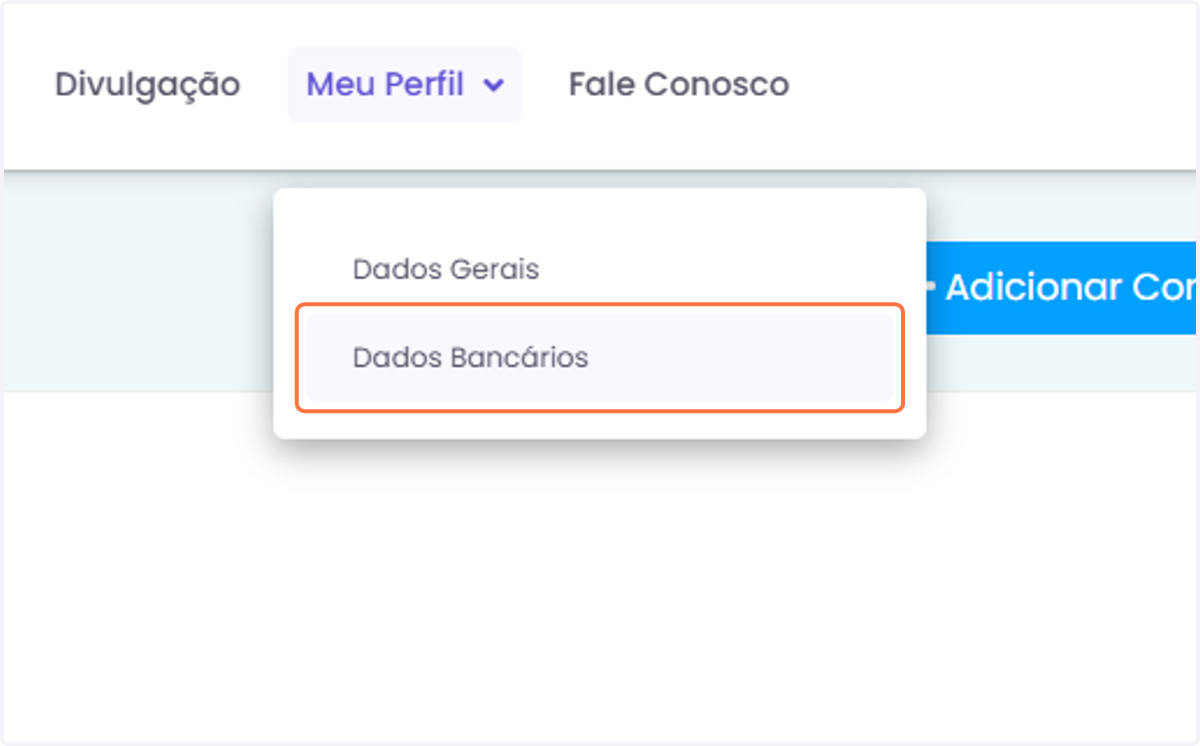Clique em Dados Bancários