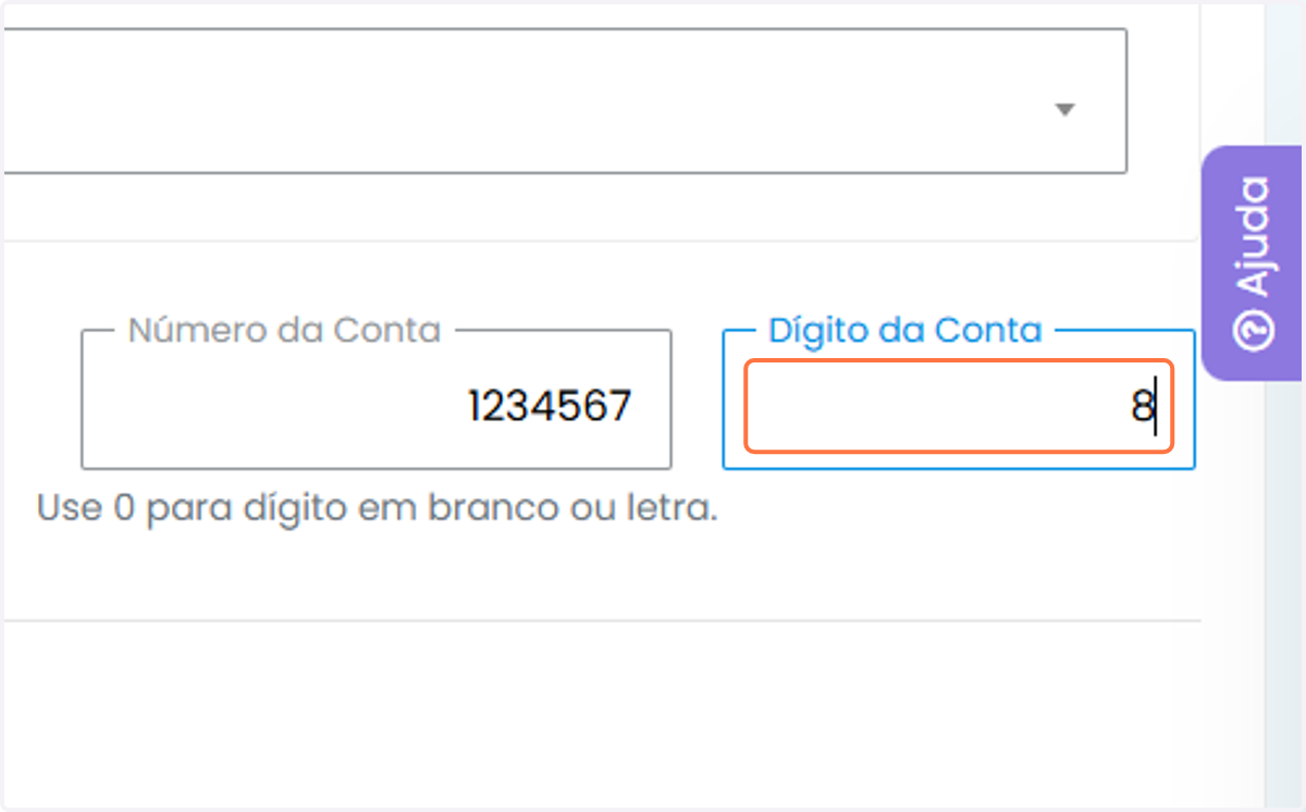 Dígito da sua conta