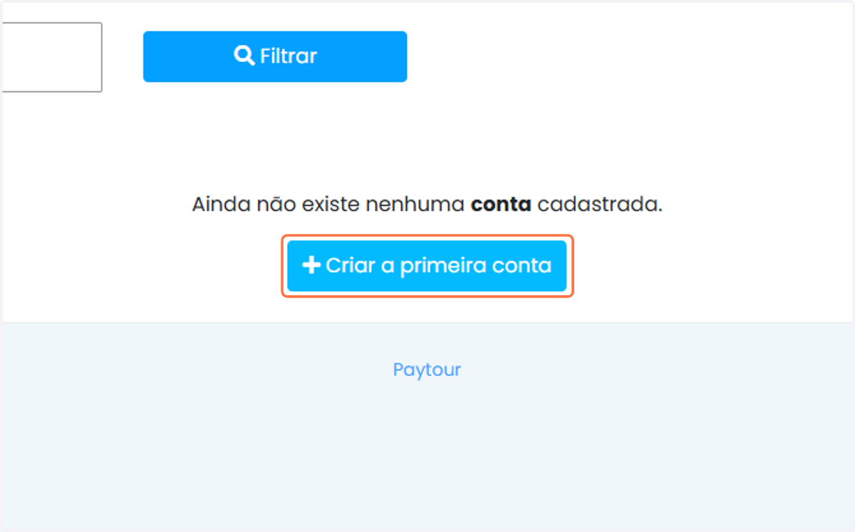 Clique em Criar a primeira conta