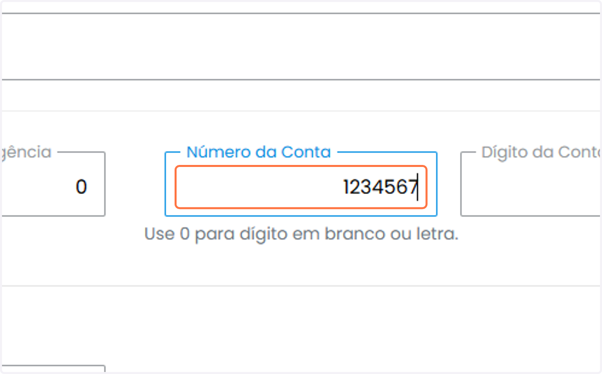 Número da sua conta