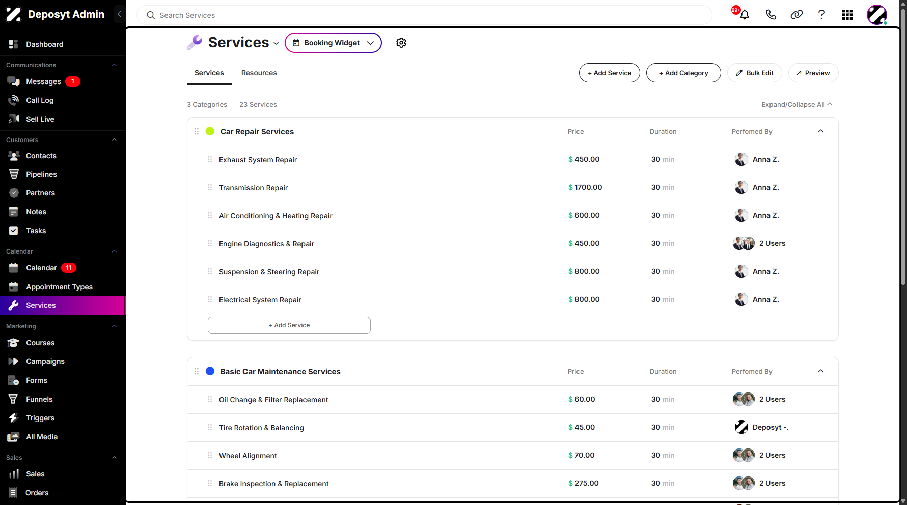 Step 2: You will then be navigated to the Services.