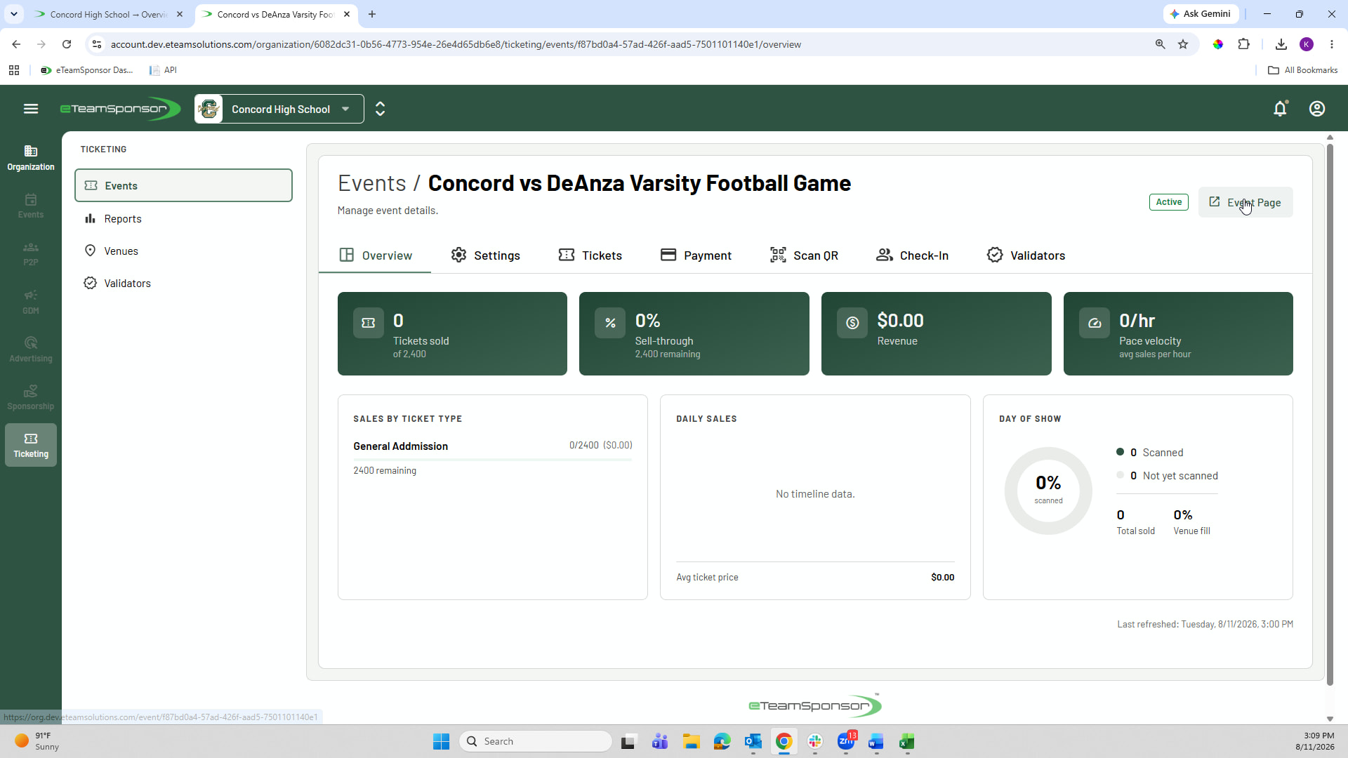 Click Event Page