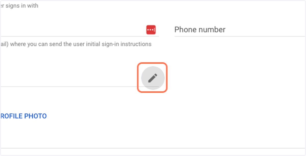 Click on the pencil icon next to Organizational unit