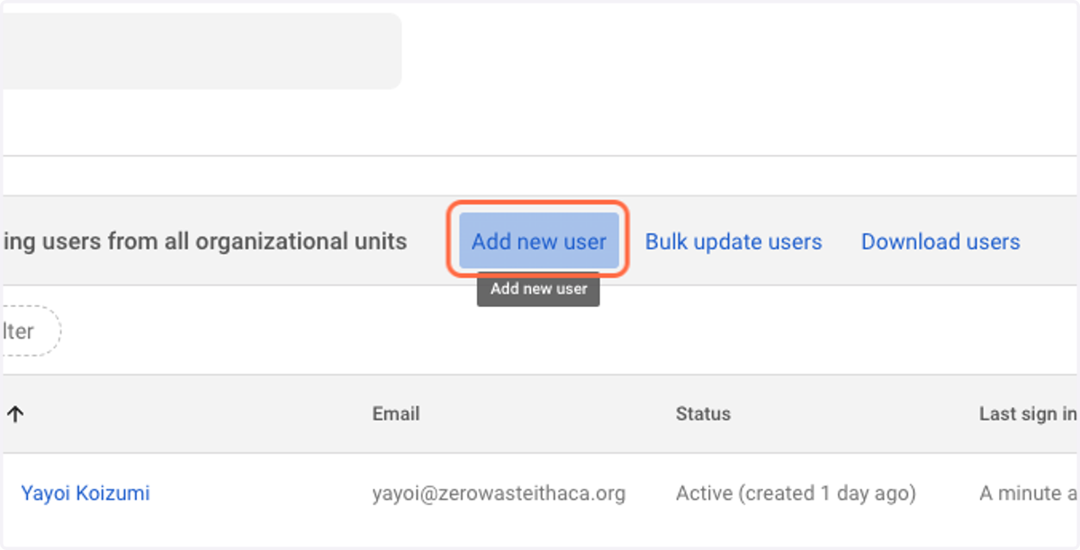 Click on Add new user