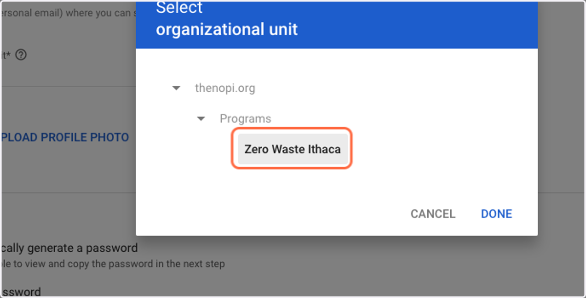 Select thenopi.org > Programs > Your Org's Name