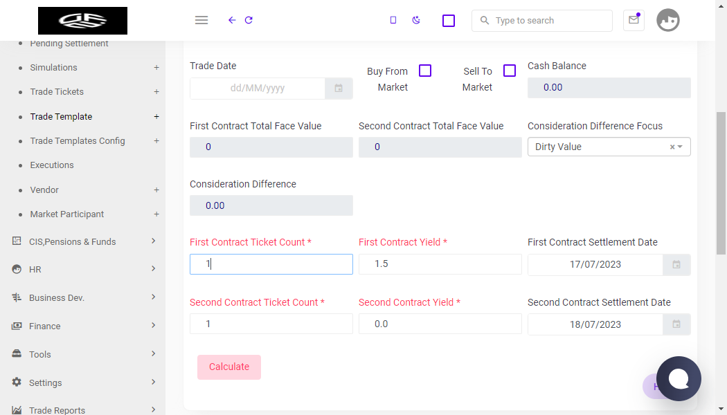 Click on Second Contract Yield *