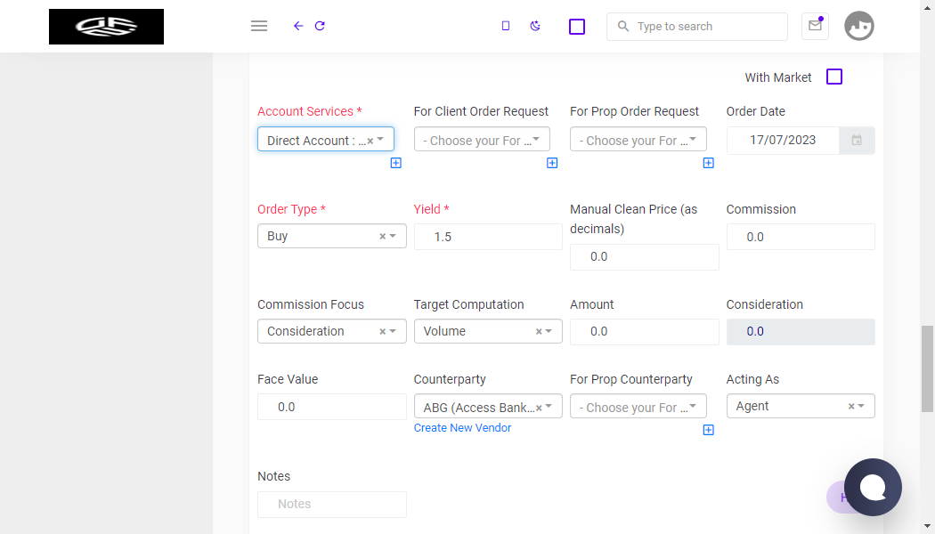 Click on Create Trade Template…