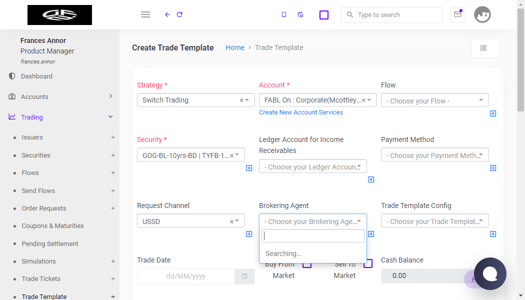 Click on - Choose your Brokering Agent -