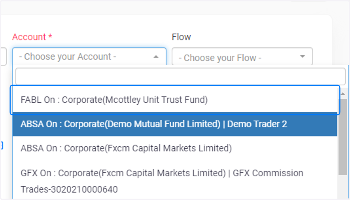 Click on FABL On : Corporate(Mcottley Unit Trust Fund)