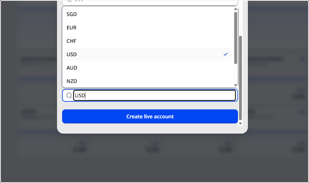Click and Select Currency