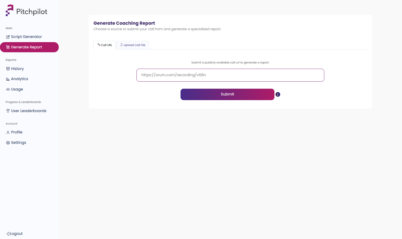 Select submission method