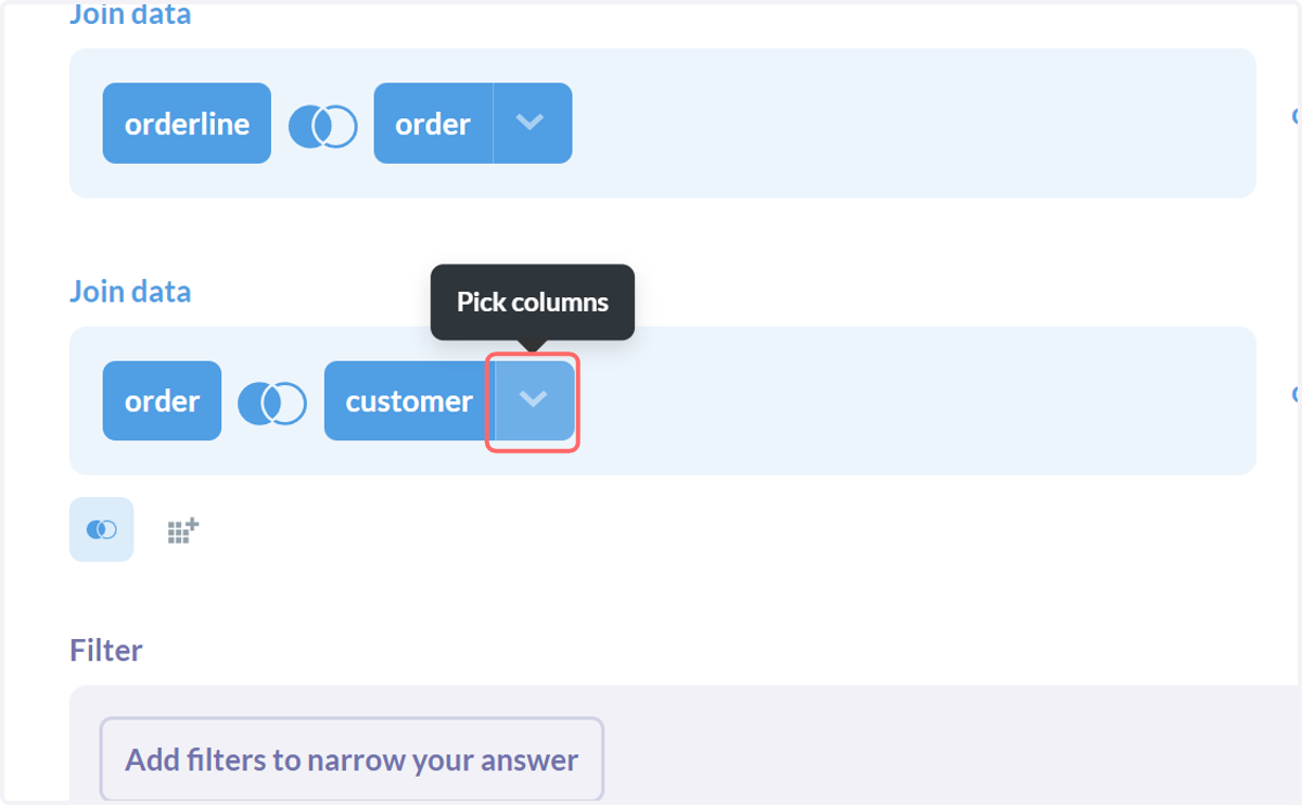 Select column to display