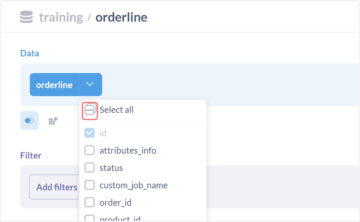 Refine displayed column list