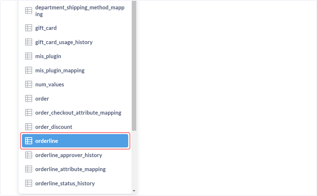 Click on orderline