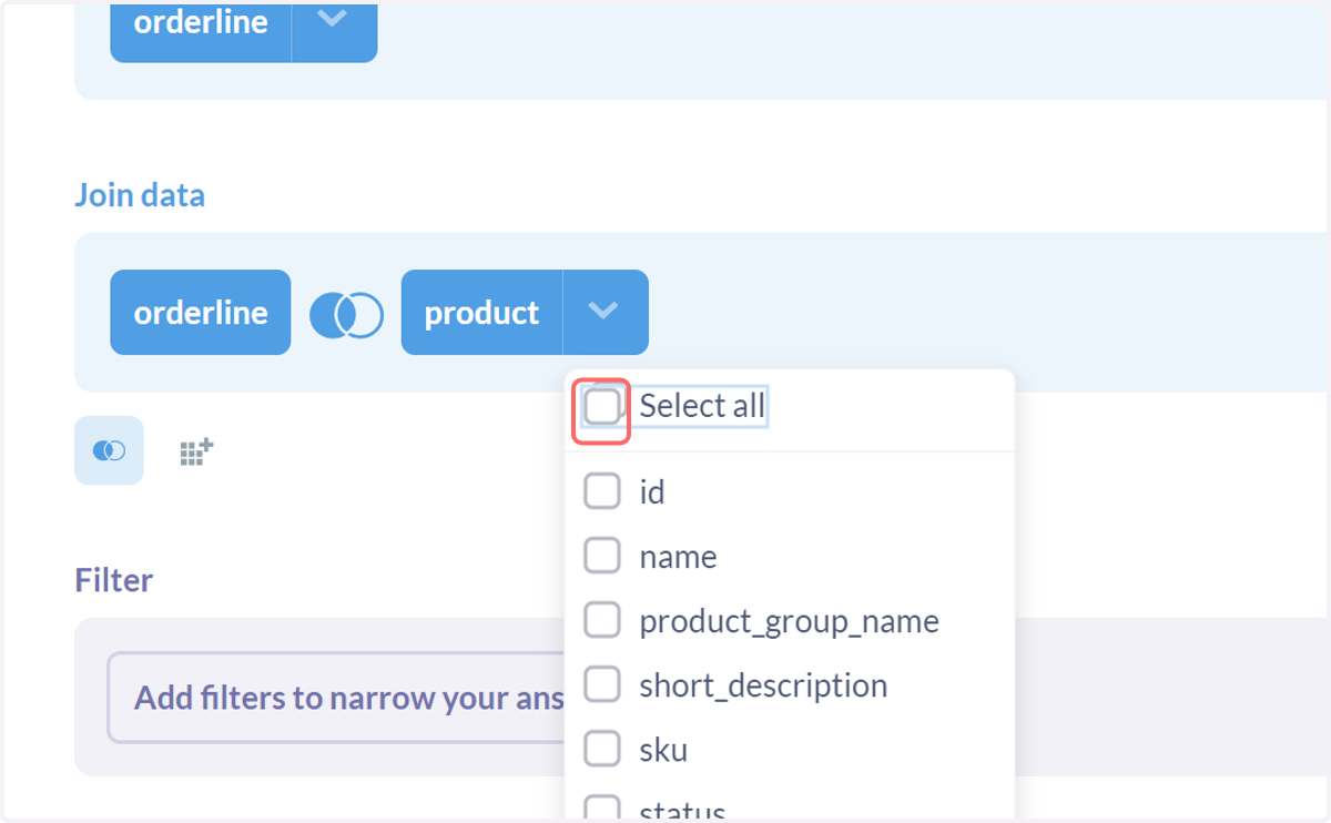 Select columns to display