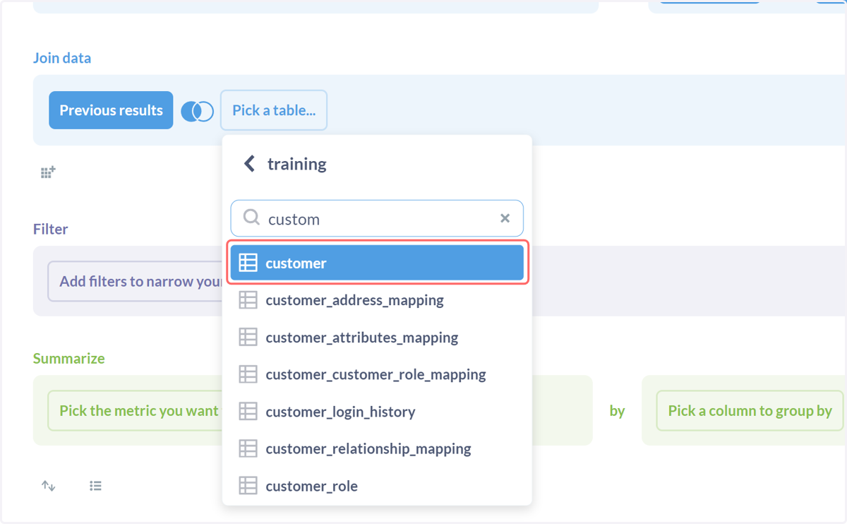 Click on customer