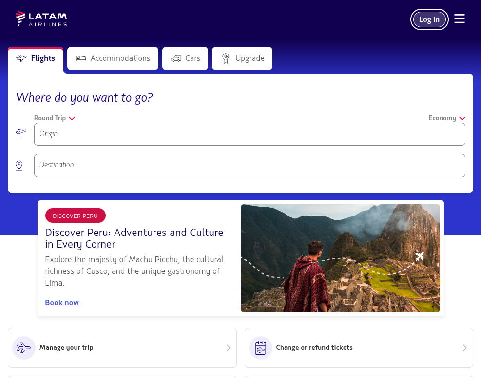 Click on Log in to my LATAM account.…