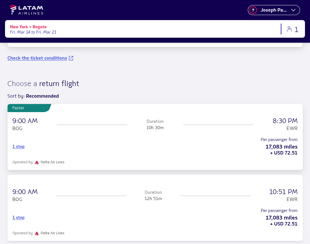 Click on Available flights.
