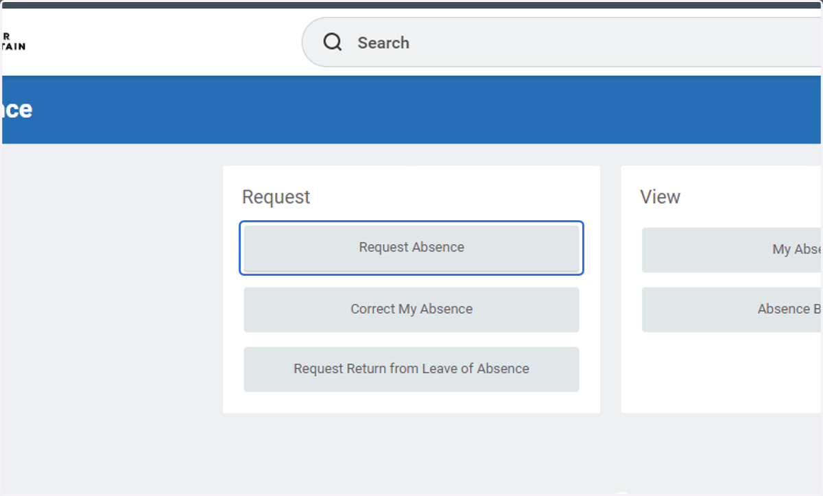 Click on Request Absence