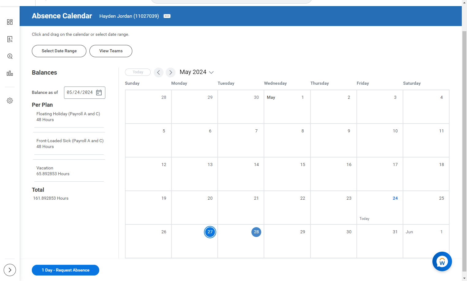 Click multiples dates if needed