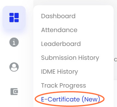 Klik 'E-Certificate'.