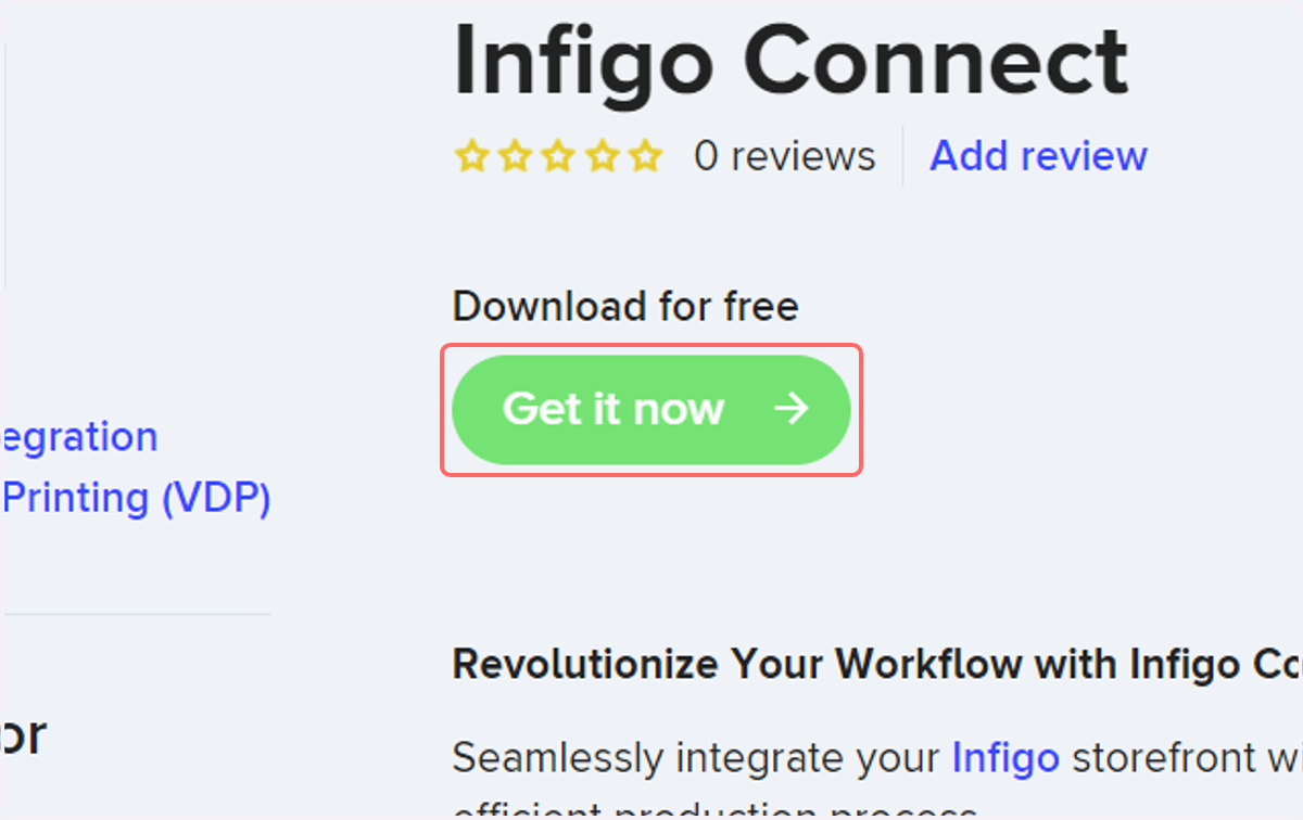 Download Infigo Connect from the Enfocus Switch App store