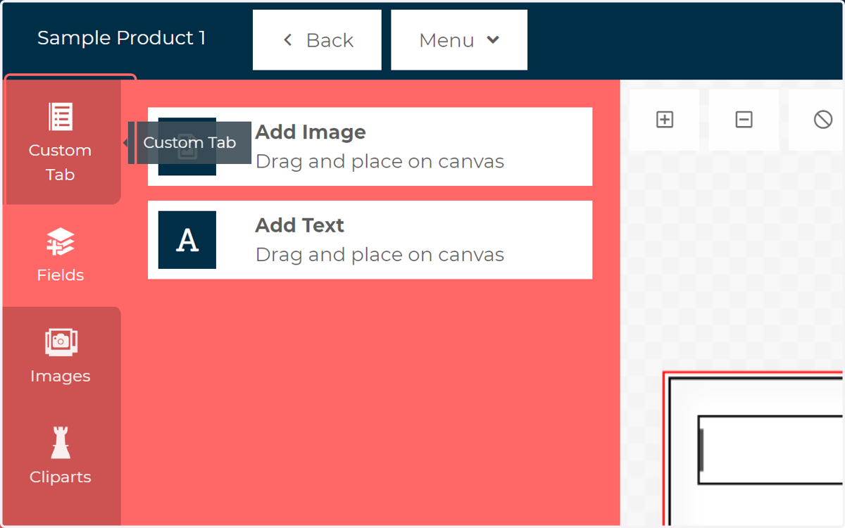 Click on Custom Tab