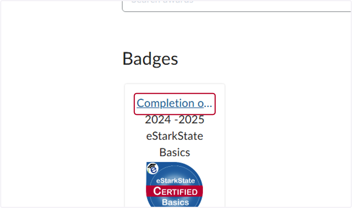 Click on the badge you want to share.